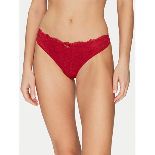 Hunkemöller Stringi Marine 300261 Czerwony ze sklepu MODIVO w kategorii Majtki damskie - zdjęcie 183833140