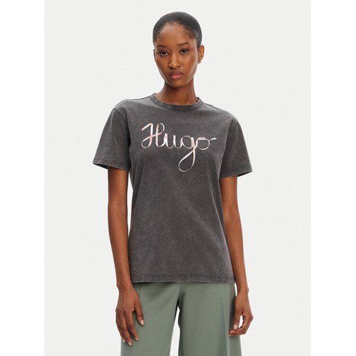 HUGO T-Shirt Damacia_5 50544868 Czarny Regular Fit ze sklepu MODIVO w kategorii Bluzki damskie - zdjęcie 183833221