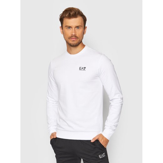 EA7 Emporio Armani Bluza 8NPM52 PJ05Z 1100 Biały Regular Fit ze sklepu MODIVO w kategorii Bluzy męskie - zdjęcie 183833281