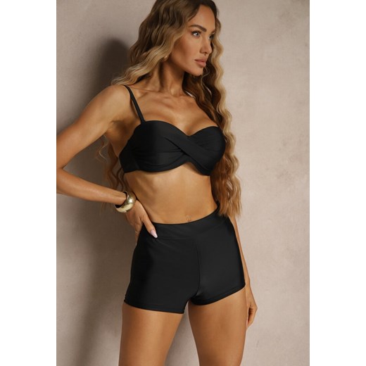 Czarne Bikini 3-częściowe Biustonosz z Wiązaniem Majtki Figi i Bokserki Vinalle ze sklepu renee.pl w kategorii Stroje kąpielowe - zdjęcie 183836741