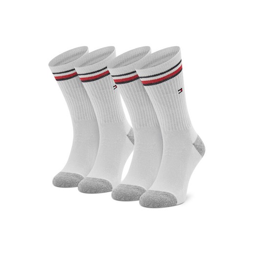 Zestaw 2 par wysokich skarpet dziecięcych Tommy Hilfiger 100001500 Biały Tommy Hilfiger 39_42 eobuwie.pl