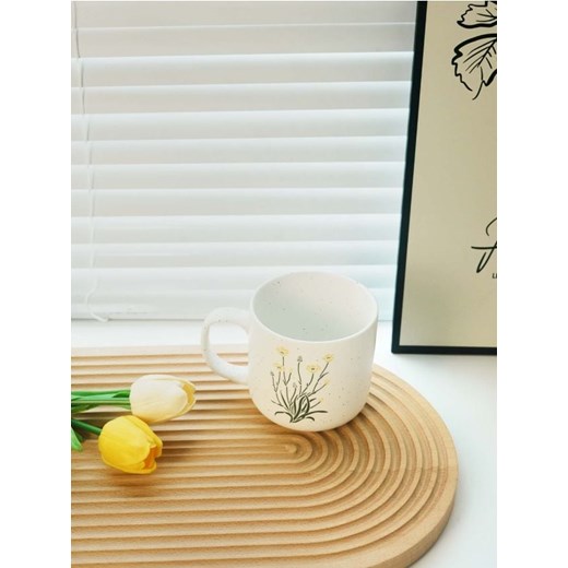 Sinsay - Porcelanowy kubek z delikatnym motywem kwiatowym - zielony ze sklepu Sinsay w kategorii Kubki - zdjęcie 183839932