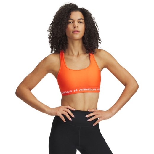 Biustonosz treningowy Under Armour Crossback Mid Bra - pomarańczowy ze sklepu Sportstylestory.com w kategorii Biustonosze - zdjęcie 183840393