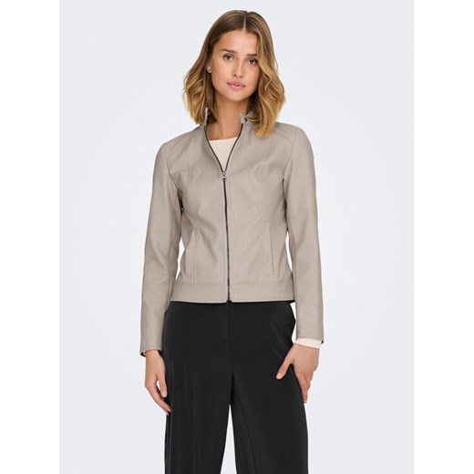 JDY Kurtka z imitacji skóry Emily 15241382 Beżowy Slim Fit ze sklepu MODIVO w kategorii Kurtki damskie - zdjęcie 183840892
