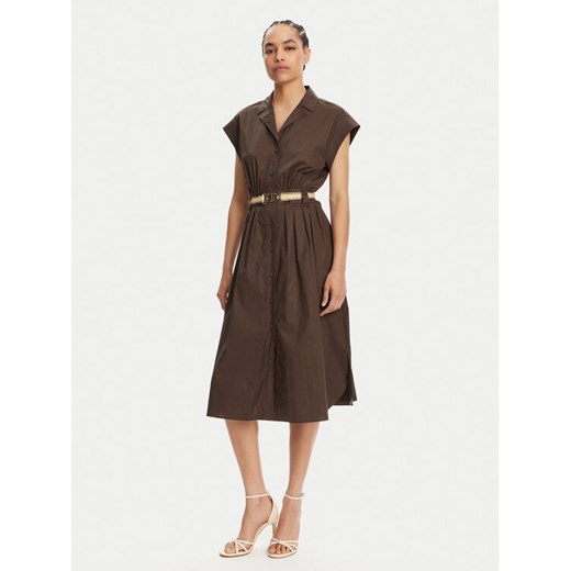 TWINSET Sukienka koszulowa 251TT2102 Brązowy Loose Fit ze sklepu MODIVO w kategorii Sukienki - zdjęcie 183840941