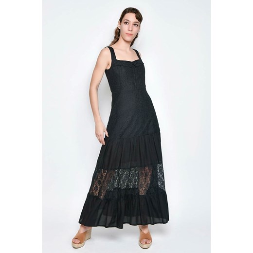 Sukienka czarna H.H.G. na ramiączkach maxi elegancka luźna