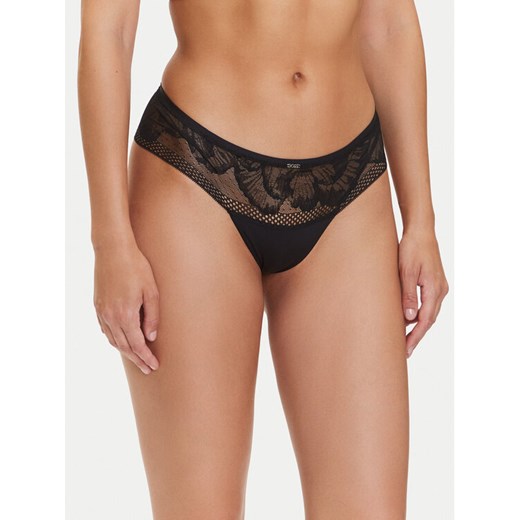 BOSS Stringi Peony 50545044 Czarny ze sklepu MODIVO w kategorii Majtki damskie - zdjęcie 183842051