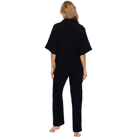 Doctor Nap elegancki komplet damski z muślinu PM.7236, Kolor czarny, Rozmiar S, Doctor Nap ze sklepu Intymna w kategorii Piżamy damskie - zdjęcie 183843343