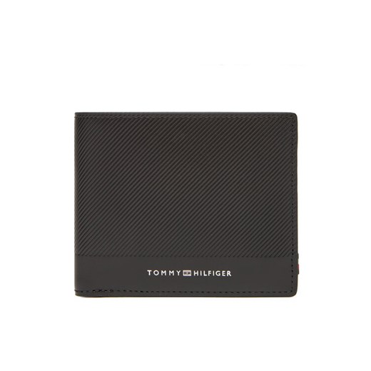 Duży Portfel Męski Tommy Hilfiger Th Foundation Mini Cc Wallet AM0AM13507 Czarny ze sklepu eobuwie.pl w kategorii Portfele męskie - zdjęcie 183843891