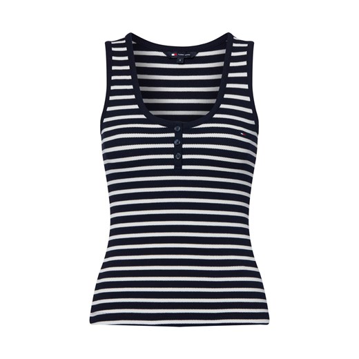 Tommy Jeans Damski top z dzianiny Kobiety Bawełna granatowy w paski ze sklepu vangraaf w kategorii Bluzki damskie - zdjęcie 183845422