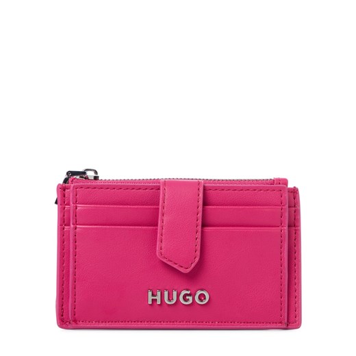 HUGO Damskie etui na karty - Mel Kobiety Sztuczna skóra wyrazisty róż jednolity ze sklepu vangraaf w kategorii Portfele damskie - zdjęcie 183845443