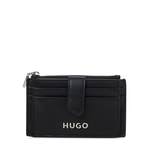 HUGO Damskie etui na karty - Mel Kobiety Sztuczna skóra czarny jednolity ze sklepu vangraaf w kategorii Portfele damskie - zdjęcie 183845444