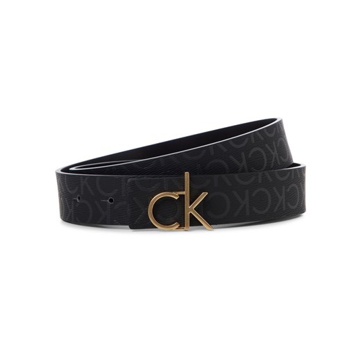 Calvin Klein Damski pasek dwustronny Kobiety Sztuczna skóra czarny wzorzysty ze sklepu vangraaf w kategorii Paski damskie - zdjęcie 183845454
