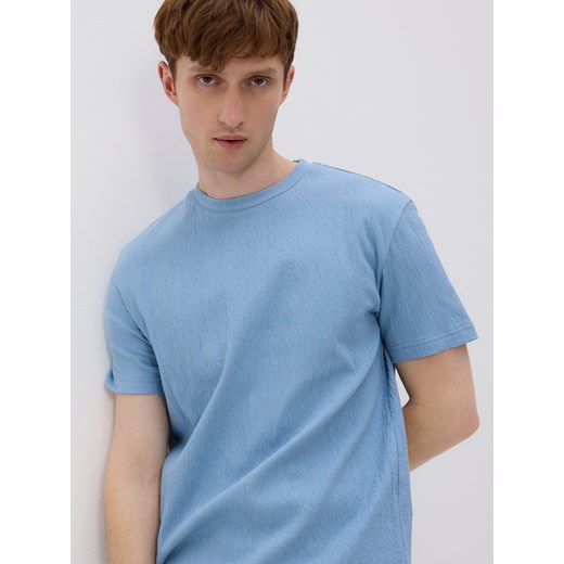 Reserved - Strukturalny t-shirt comfort fit - jasnoniebieski ze sklepu Reserved w kategorii T-shirty męskie - zdjęcie 183847403