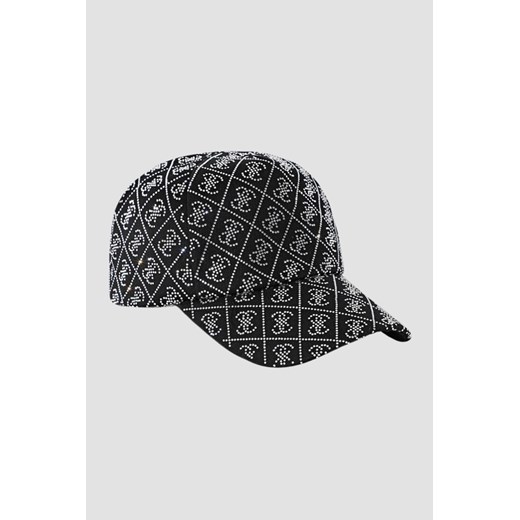 GUESS Czarna damska czapka z cyrkoniami ze sklepu outfit.pl w kategorii Czapki z daszkiem damskie - zdjęcie 183847642