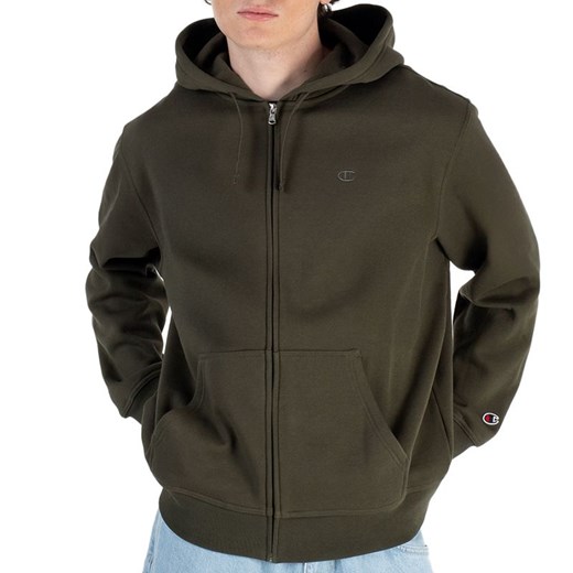 Bluza Champion Full Zip Hoodie 220276-GS508 - zielona ze sklepu streetstyle24.pl w kategorii Bluzy męskie - zdjęcie 183847894