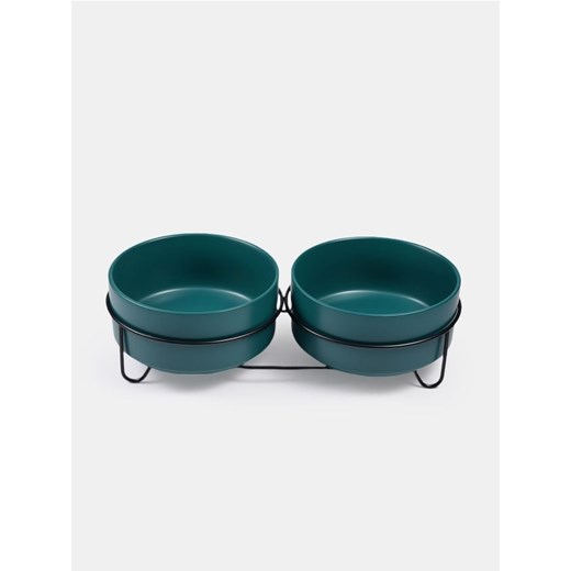 Sinsay - Miski dla zwierząt 2 pack ze stojakiem - zielony Sinsay One Size Sinsay