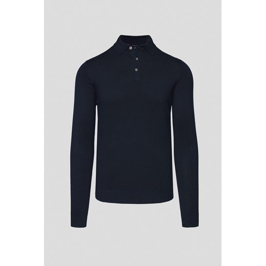 Sweter Polo z Wiskozą Ciemnogranatowy Jorge ze sklepu Lancerto S.A. w kategorii Swetry męskie - zdjęcie 183849371