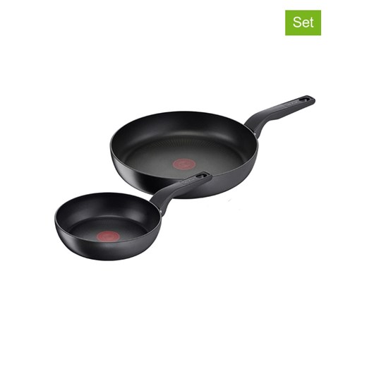Tefal Patelnie (2 szt.) &quot;Hard Titanium Pro&quot; w kolorze czarnym ze sklepu Limango Polska w kategorii Garnki - zdjęcie 183851024
