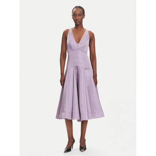 PINKO Sukienka koktajlowa Smergo 104912 A2DL Fioletowy Regular Fit ze sklepu MODIVO w kategorii Sukienki - zdjęcie 183851830
