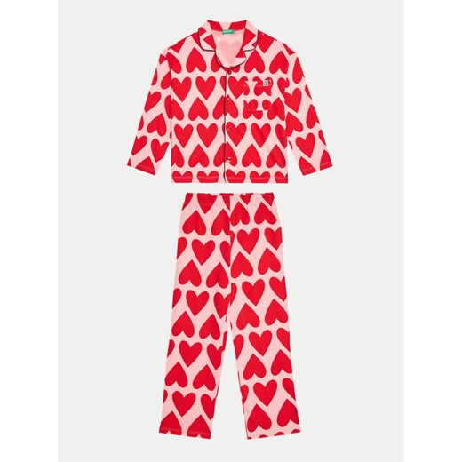 United Colors Of Benetton Piżama 3MR70P072 Czerwony Regular Fit ze sklepu MODIVO w kategorii Piżamy dziecięce - zdjęcie 183851874