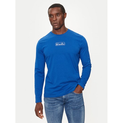 United Colors Of Benetton Longsleeve 3I1XU109C Niebieski Regular Fit ze sklepu MODIVO w kategorii T-shirty męskie - zdjęcie 183851910