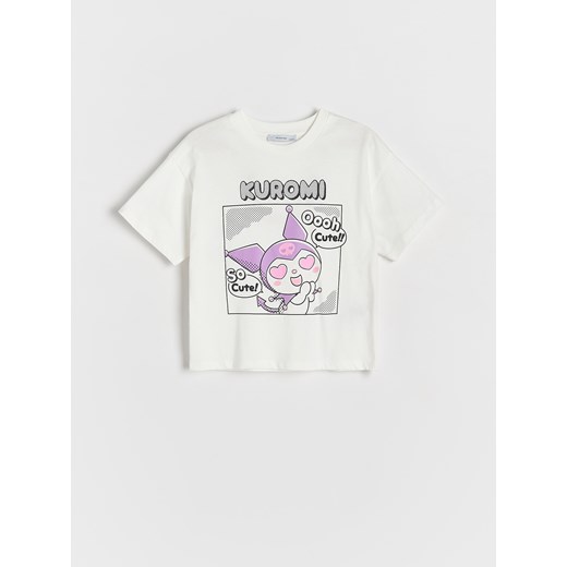 Reserved - T-shirt Kuromi - złamana biel ze sklepu Reserved w kategorii Bluzki dziewczęce - zdjęcie 183853213