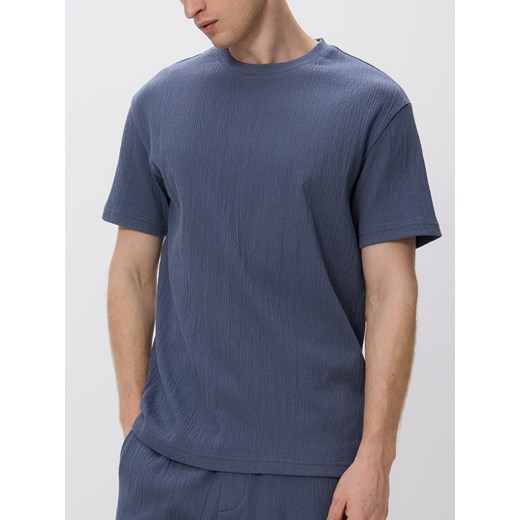 Reserved - Strukturalny t-shirt comfort fit - granatowy ze sklepu Reserved w kategorii T-shirty męskie - zdjęcie 183853893