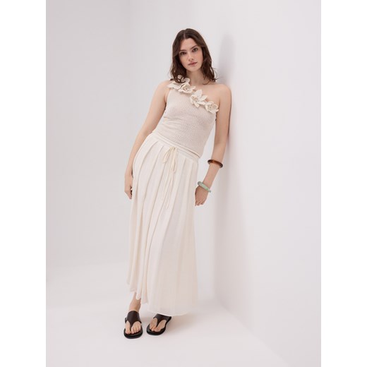 Reserved - Spódnica maxi z wiązaniem - złamana biel ze sklepu Reserved w kategorii Spódnice - zdjęcie 183853984