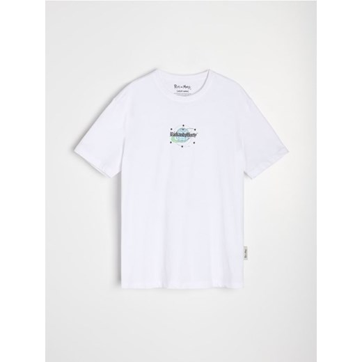 Sinsay - Koszulka z nadrukiem na plecach Rick and Morty - biały ze sklepu Sinsay w kategorii T-shirty męskie - zdjęcie 183855132