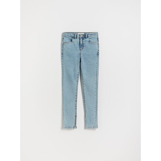 Reserved - Jeansy slim high waist - niebieski ze sklepu Reserved w kategorii Spodnie dziewczęce - zdjęcie 183855880
