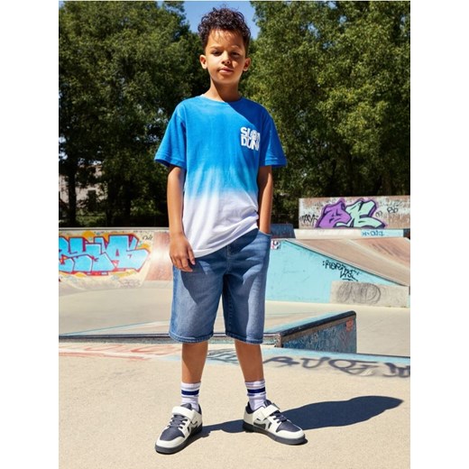 Sinsay - Bawełniana koszulka z efektem ombre - niebieski ze sklepu Sinsay w kategorii T-shirty chłopięce - zdjęcie 183856243