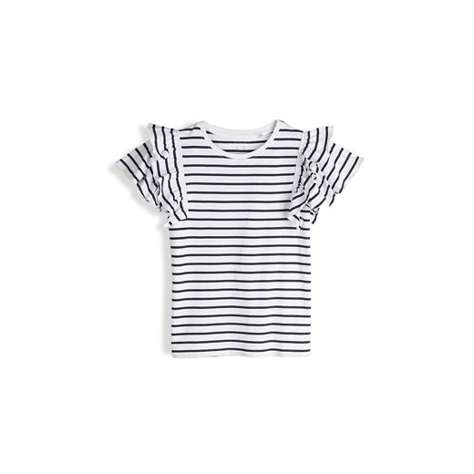 GATE Bawełniany t-shirt w paski z falbankami 3Y ze sklepu gateshop w kategorii Bluzki dziewczęce - zdjęcie 183856461