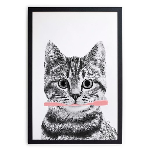 Folkifreckles Druk artystyczny &quot;Cat Bath&quot; w ramce - 30 x 40 cm ze sklepu Limango Polska w kategorii Obrazy - zdjęcie 183856653
