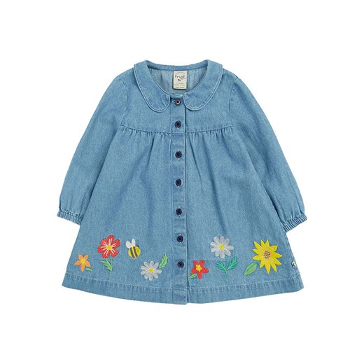 Frugi Sukienka dżinsowa &quot;Emma&quot; w kolorze niebieskim ze sklepu Limango Polska w kategorii Sukienki dziewczęce - zdjęcie 183856801