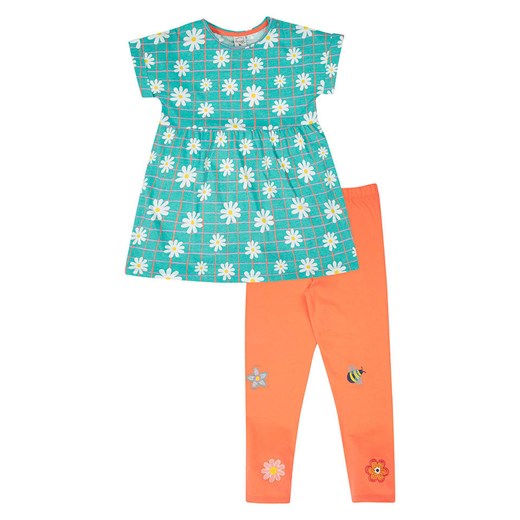Frugi 2-częściowy zestaw &quot;Delilah&quot; w kolorze turkusowo-pomarańczowo-białym ze sklepu Limango Polska w kategorii Komplety niemowlęce - zdjęcie 183856814