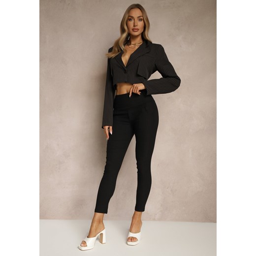 Czarne Spodnie Skinny High Waist Kolanira ze sklepu renee.pl w kategorii Spodnie damskie - zdjęcie 183856954