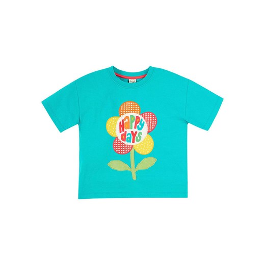 Frugi Koszulka &quot;Mabe Relaxed&quot; w kolorze turkusowo-żółto-czerwonym ze sklepu Limango Polska w kategorii Bluzki dziewczęce - zdjęcie 183857351