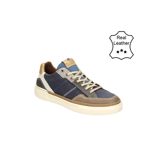 Bullboxer Skórzane sneakersy w kolorze granatowo-brązowym ze sklepu Limango Polska w kategorii Trampki męskie - zdjęcie 183857480
