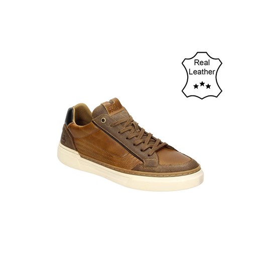 Bullboxer Skórzane sneakersy w kolorze jasnobrązowym ze sklepu Limango Polska w kategorii Buty sportowe męskie - zdjęcie 183857483