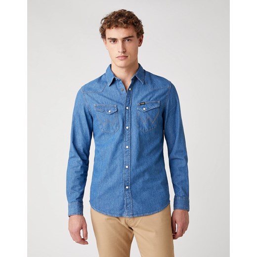KOSZULA MĘSKA WRANGLER LS WESTERN SHIRT MID STONE W5F25K14V 112130117 ze sklepu YouNeedit.pl w kategorii Koszule męskie - zdjęcie 183858884