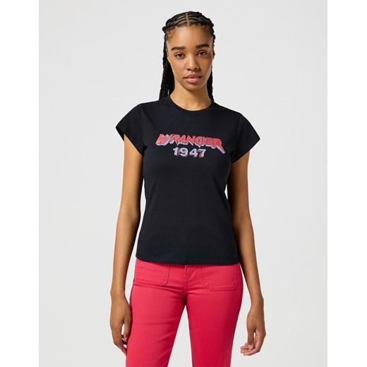 WRANGLER DAMSKA KOSZULKA WRANGLER SHRUNKEN BAND TEE BLACK 112355289 ze sklepu YouNeedit.pl w kategorii Bluzki damskie - zdjęcie 183858921