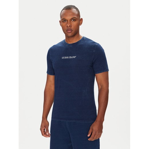 Guess Jeans T-Shirt M5YI34 KCTG1 Niebieski Slim Fit ze sklepu MODIVO w kategorii T-shirty męskie - zdjęcie 183862583