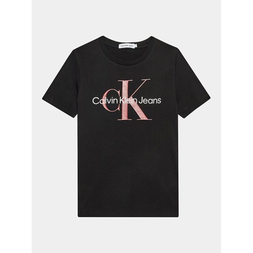 Calvin Klein Jeans T-Shirt Monogram IU0IU00460 Czarny Regular Fit ze sklepu MODIVO w kategorii T-shirty chłopięce - zdjęcie 183862611