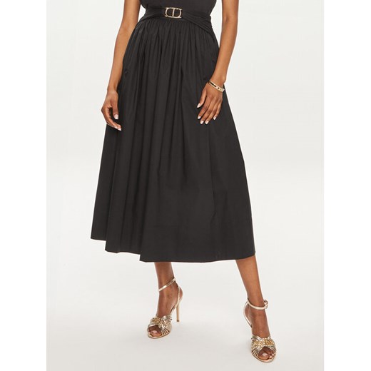 TWINSET Spódnica trapezowa 241TT2023 Czarny Loose Fit ze sklepu MODIVO w kategorii Spódnice - zdjęcie 183862653