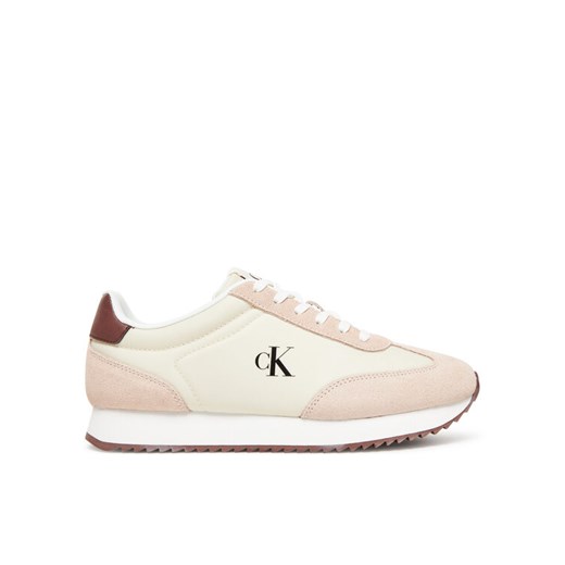 Calvin Klein Jeans Sneakersy Runner Laceup Mg Nylon Mix YW0YW01828 Écru ze sklepu MODIVO w kategorii Buty sportowe damskie - zdjęcie 183862862