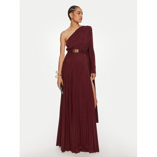 Elisabetta Franchi Sukienka wieczorowa AB-686-46E2 Bordowy Regular Fit ze sklepu MODIVO w kategorii Sukienki - zdjęcie 183862893