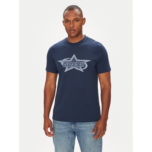Guess T-Shirt Z5YI02 I3Z14 Granatowy Regular Fit ze sklepu MODIVO w kategorii T-shirty męskie - zdjęcie 183862910