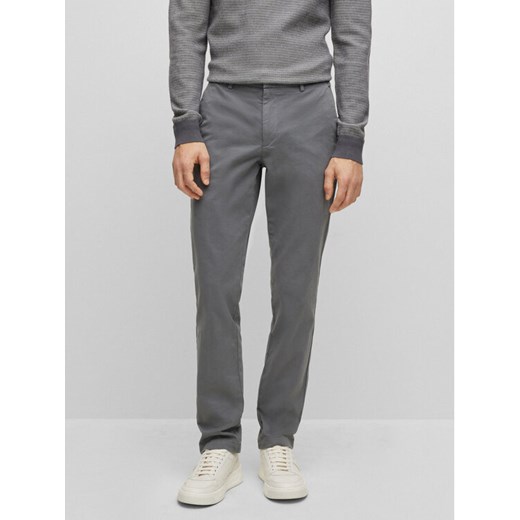 Boss Chinosy Kaito1 50487966 Szary Slim Fit ze sklepu MODIVO w kategorii Spodnie męskie - zdjęcie 183862982