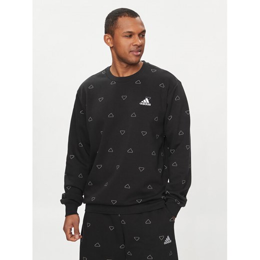 adidas Bluza Seasonal Essentials Monogram Graphic IS1828 Czarny Regular Fit ze sklepu MODIVO w kategorii Bluzy męskie - zdjęcie 183863011